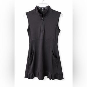 EP New York Sleeveless Golf Dress Black Mesh Pleated Hem Athletic, M, EUC